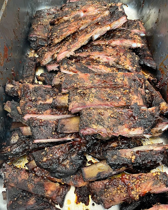 Smoked Pork Ribs at Flame & Ember BBQ in Vineland NJ