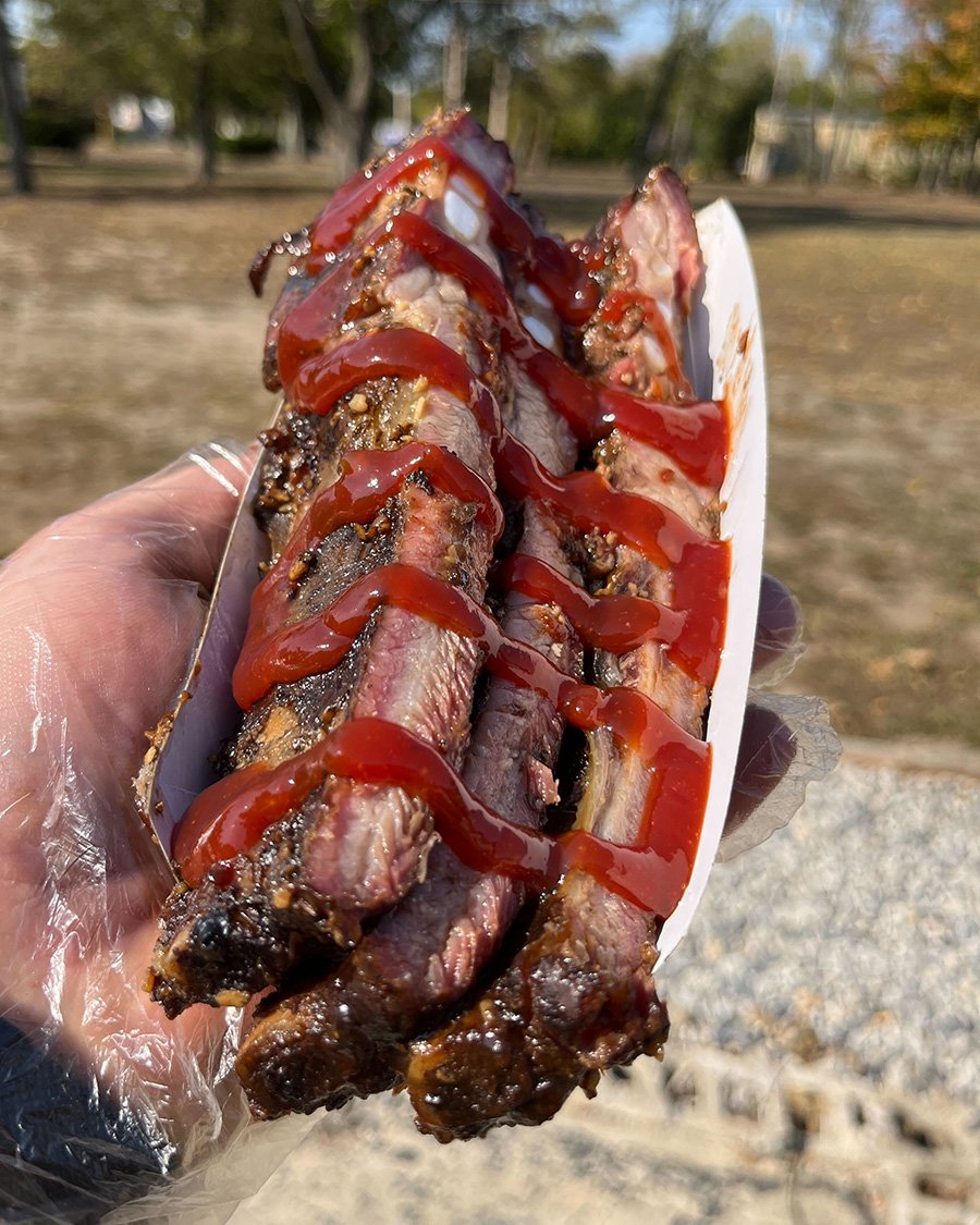 Succulent Smoked Ribs at Flame & Ember BBQ in Vineland NJ